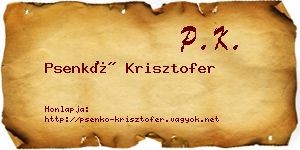 Psenkó Krisztofer névjegykártya